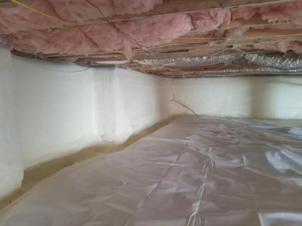 Crawl space encapsulation with closed-cell spray foam for Roof Waterproofing in Powell